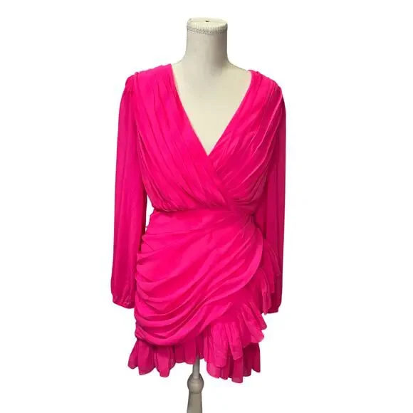 Showpo Can I Be Your Honey Mini Dress Hot Pink NWT Women’s 6 Barbiecore Coquette - Picture 7 of 16